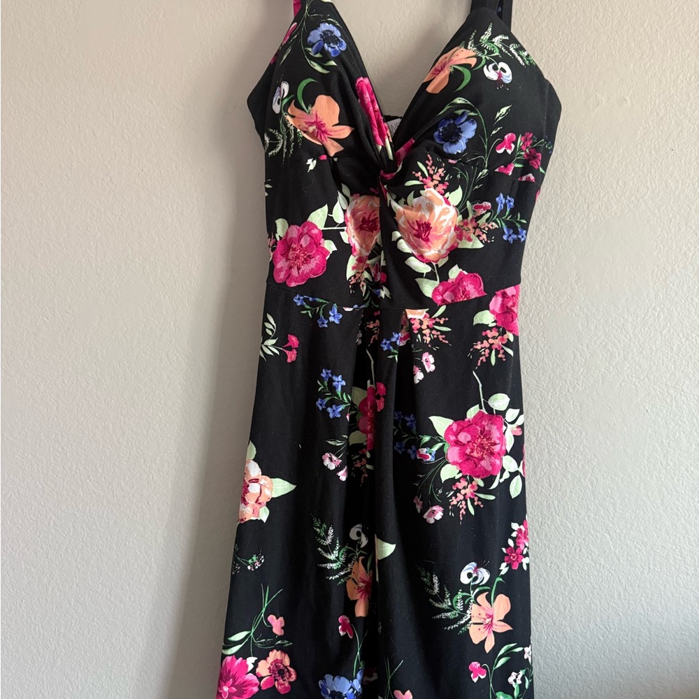 Floral Black Dress